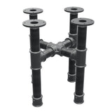 Base per tavolino, gambe a croce, ghisa e acciaio Ø 42 mm, 41 × 41 cm, altezza 44 cm