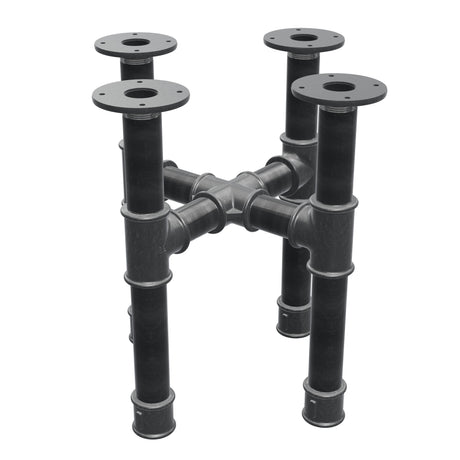 Base per tavolino, gambe a croce, ghisa e acciaio Ø 42 mm, 41 × 41 cm, altezza 44 cm