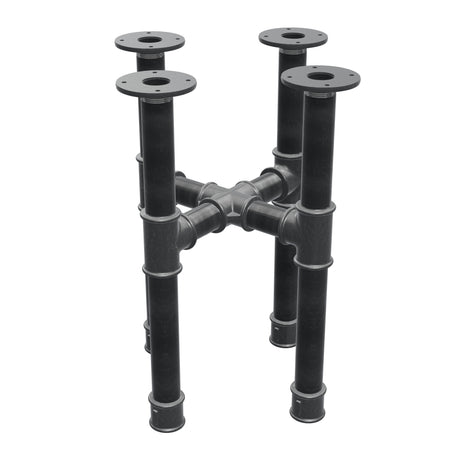 Base per tavolino, gambe a croce, ghisa e acciaio Ø 42 mm, 41 × 41 cm, altezza 54 cm