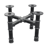 Base per tavolino, gambe a croce, ghisa e acciaio Ø 42 mm, 51 × 51 cm, altezza 34 cm