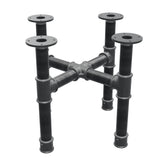 Base per tavolino, gambe a croce, ghisa e acciaio Ø 42 mm, 51 × 51 cm, altezza 44 cm