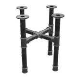 Base per tavolino, gambe a croce, ghisa e acciaio Ø 42 mm, 51 × 51 cm, altezza 54 cm