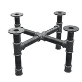 Base per tavolino, gambe a croce, ghisa e acciaio Ø 42 mm, 61 × 61 cm, altezza 34 cm