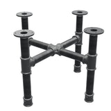 Base per tavolino, gambe a croce, ghisa e acciaio Ø 42 mm, 61 × 61 cm, altezza 44 cm