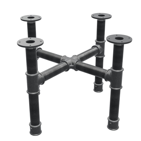 Base per tavolino, gambe a croce, ghisa e acciaio Ø 42 mm, 61 × 61 cm, altezza 44 cm