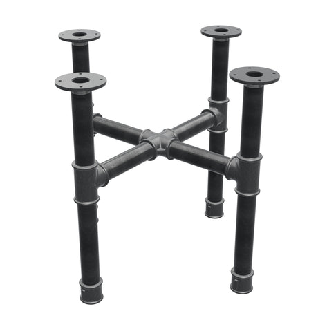 Base per tavolino, gambe a croce, ghisa e acciaio Ø 42 mm, 61 × 61 cm, altezza 54 cm