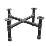 Base per tavolino, gambe a croce, ghisa e acciaio Ø 42 mm, 71 × 71 cm, altezza 34 cm