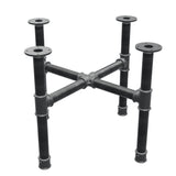 Base per tavolino, gambe a croce, ghisa e acciaio Ø 42 mm, 71 × 71 cm, altezza 54 cm