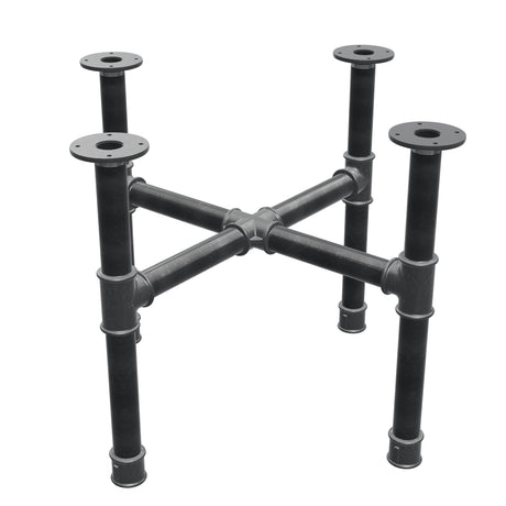 Base per tavolino, gambe a croce, ghisa e acciaio Ø 42 mm, 71 × 71 cm, altezza 54 cm