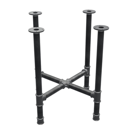 Base per tavolo da pranzo, gambe a croce, ghisa e acciaio Ø 42 mm, 71 × 71 cm, altezza 74 cm