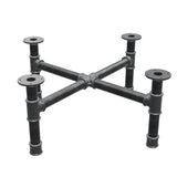 Base per tavolino, gambe a croce, ghisa e acciaio Ø 42 mm, 81 × 81 cm, altezza 34 cm