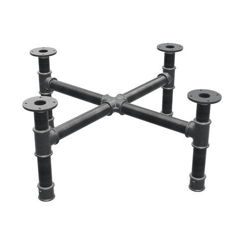 Base per tavolino, gambe a croce, ghisa e acciaio Ø 42 mm, 81 × 81 cm, altezza 34 cm