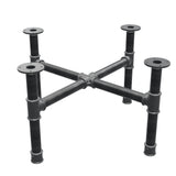 Base per tavolino, gambe a croce, ghisa e acciaio Ø 42 mm, 81 × 81 cm, altezza 44 cm