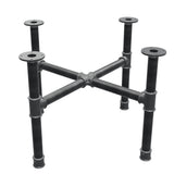 Base per tavolino, gambe a croce, ghisa e acciaio Ø 42 mm, 81 × 81 cm, altezza 54 cm