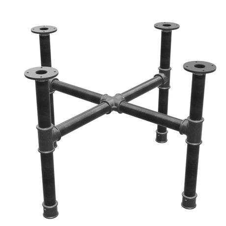 Base per tavolino, gambe a croce, ghisa e acciaio Ø 42 mm, 81 × 81 cm, altezza 54 cm