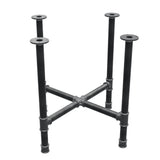 Base per tavolo da pranzo, gambe a croce, ghisa e acciaio Ø 42 mm, 81 × 81 cm, altezza 74 cm