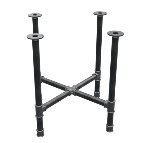 Base per tavolo da pranzo, gambe a croce, ghisa e acciaio Ø 42 mm, 81 × 81 cm, altezza 74 cm