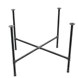 Base per tavolo da pranzo, gambe a croce, ghisa e acciaio Ø 27 mm, 115 × 115 cm, altezza 74 cm