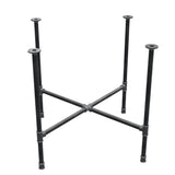 Base per tavolo da pranzo, gambe a croce, ghisa e acciaio Ø 27 mm, 95 × 95 cm, altezza 74 cm