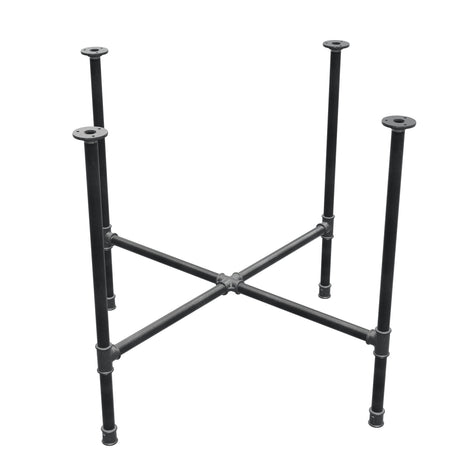 Base per tavolo da pranzo, gambe a croce, ghisa e acciaio Ø 27 mm, 95 × 95 cm, altezza 74 cm