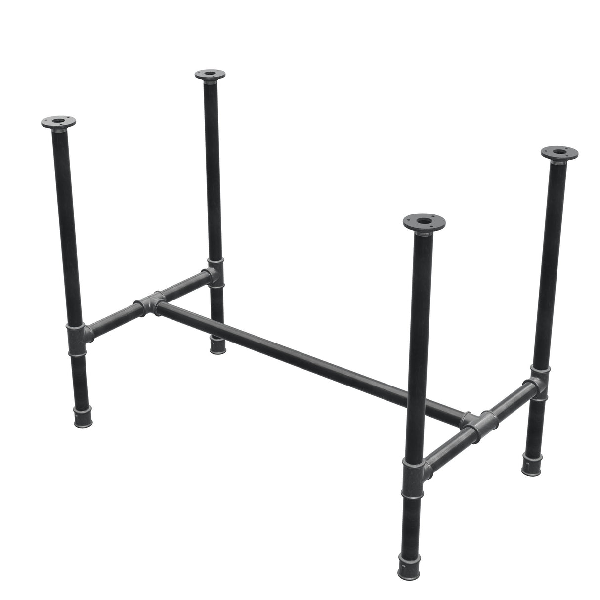 Base per tavolo da pranzo, struttura a H, ghisa e acciaio Ø 34 mm, 102 × 56 cm, altezza 75 cm