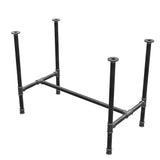 Base per tavolo da pranzo, struttura a H, ghisa e acciaio Ø 34 mm, 102 × 56 cm, altezza 75 cm