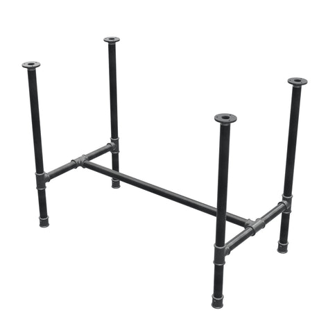 Base per tavolo da pranzo, struttura a H, ghisa e acciaio Ø 34 mm, 102 × 56 cm, altezza 75 cm