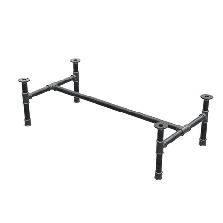 Base per tavolino, struttura a H, ghisa e acciaio Ø 34 mm, 112 × 56 cm, altezza 32 cm