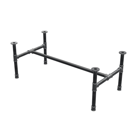 Base per tavolino, struttura a H, ghisa e acciaio Ø 34 mm, 112 × 56 cm, altezza 42 cm