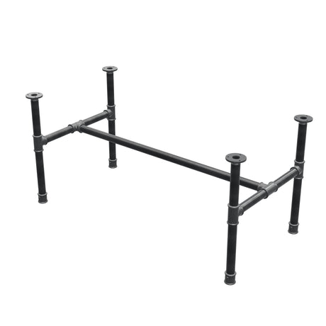 Base per tavolino, struttura a H, ghisa e acciaio Ø 34 mm, 112 × 56 cm, altezza 52 cm