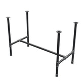 Base per tavolo da pranzo, struttura a H, ghisa e acciaio Ø 34 mm, 112 × 56 cm, altezza 75 cm