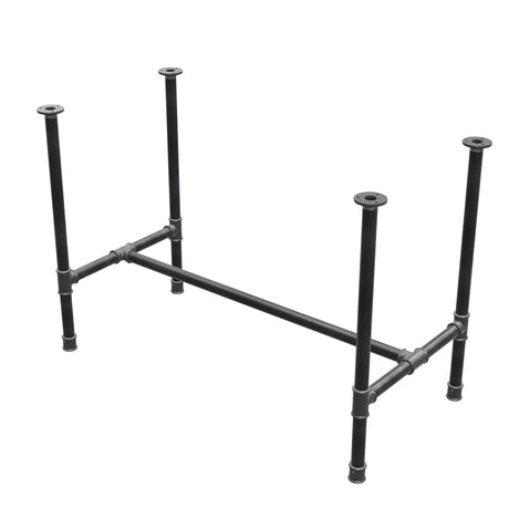 Base per tavolo da pranzo, struttura a H, ghisa e acciaio Ø 34 mm, 112 × 56 cm, altezza 75 cm