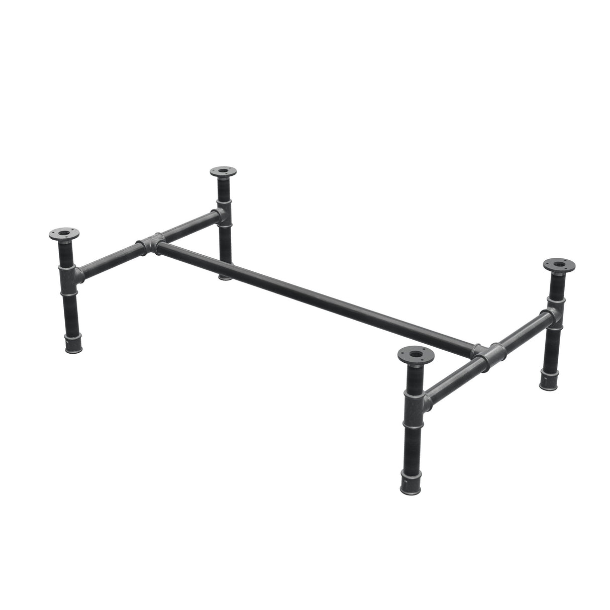 Base per tavolino, struttura a H, ghisa e acciaio Ø 34 mm, 112 × 66 cm, altezza 32 cm