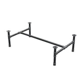 Base per tavolino, struttura a H, ghisa e acciaio Ø 34 mm, 112 × 66 cm, altezza 32 cm