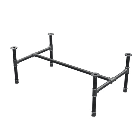 Base per tavolino, struttura a H, ghisa e acciaio Ø 34 mm, 112 × 66 cm, altezza 42 cm