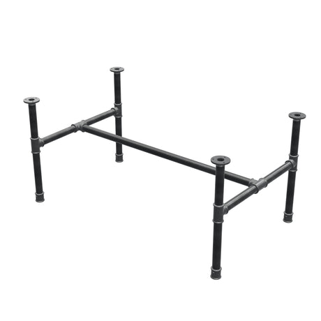 Base per tavolino, struttura a H, ghisa e acciaio Ø 34 mm, 112 × 66 cm, altezza 52 cm