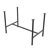 Base per tavolo da pranzo, struttura a H, ghisa e acciaio Ø 34 mm, 112 × 66 cm, altezza 75 cm
