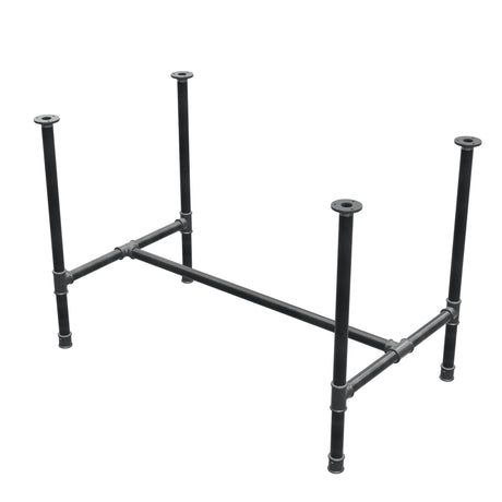 Base per tavolo da pranzo, struttura a H, ghisa e acciaio Ø 34 mm, 112 × 66 cm, altezza 75 cm
