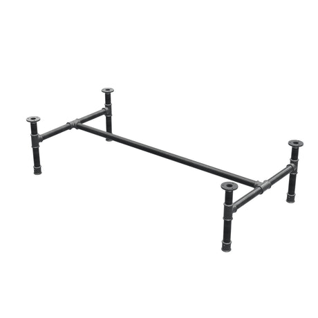 Base per tavolino, struttura a H, ghisa e acciaio Ø 34 mm, 132 × 66 cm, altezza 32 cm