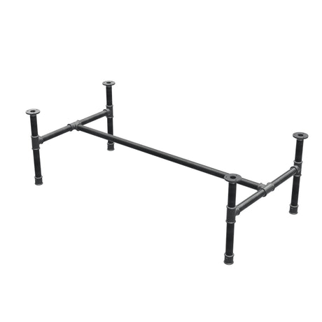 Base per tavolino, struttura a H, ghisa e acciaio Ø 34 mm, 132 × 66 cm, altezza 42 cm