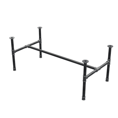 Base per tavolino, struttura a H, ghisa e acciaio Ø 34 mm, 132 × 66 cm, altezza 52 cm