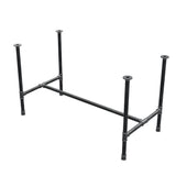 Base per tavolo da pranzo, struttura a H, ghisa e acciaio Ø 34 mm, 132 × 66 cm, altezza 75 cm