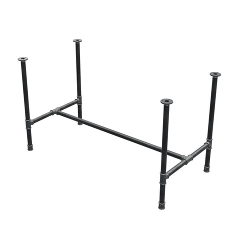 Base per tavolo da pranzo, struttura a H, ghisa e acciaio Ø 34 mm, 132 × 66 cm, altezza 75 cm