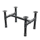 Base per tavolino, struttura a H, ghisa e acciaio Ø 34 mm, 52 × 36 cm, altezza 32 cm