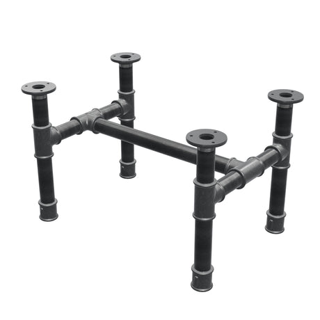 Base per tavolino, struttura a H, ghisa e acciaio Ø 34 mm, 52 × 36 cm, altezza 32 cm