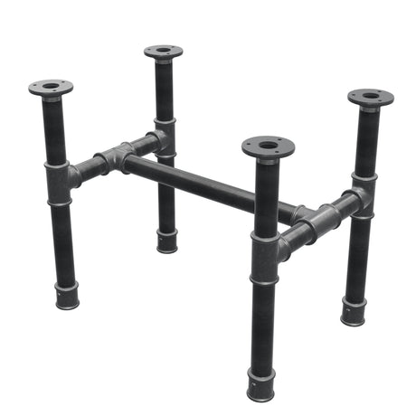 Base per tavolino, struttura a H, ghisa e acciaio Ø 34 mm, 52 × 36 cm, altezza 42 cm