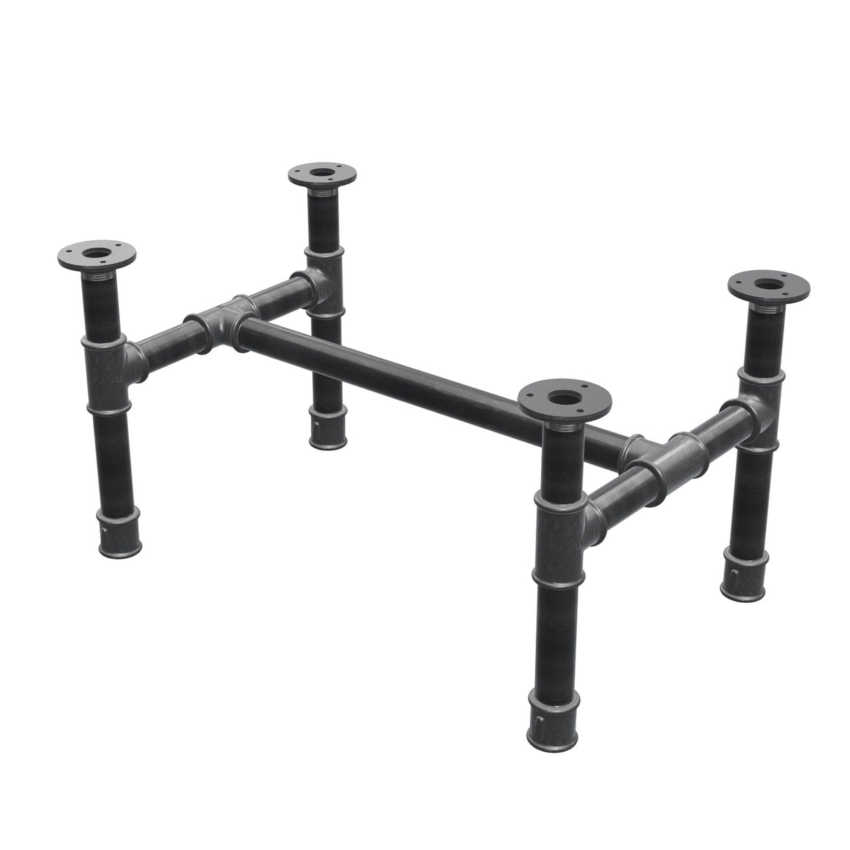 Base per tavolino, struttura a H, ghisa e acciaio Ø 34 mm, 62 × 40 cm, altezza 32 cm