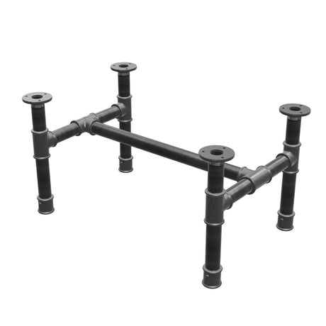 Base per tavolino, struttura a H, ghisa e acciaio Ø 34 mm, 62 × 40 cm, altezza 32 cm