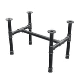 Base per tavolino, struttura a H, ghisa e acciaio Ø 34 mm, 62 × 40 cm, altezza 42 cm