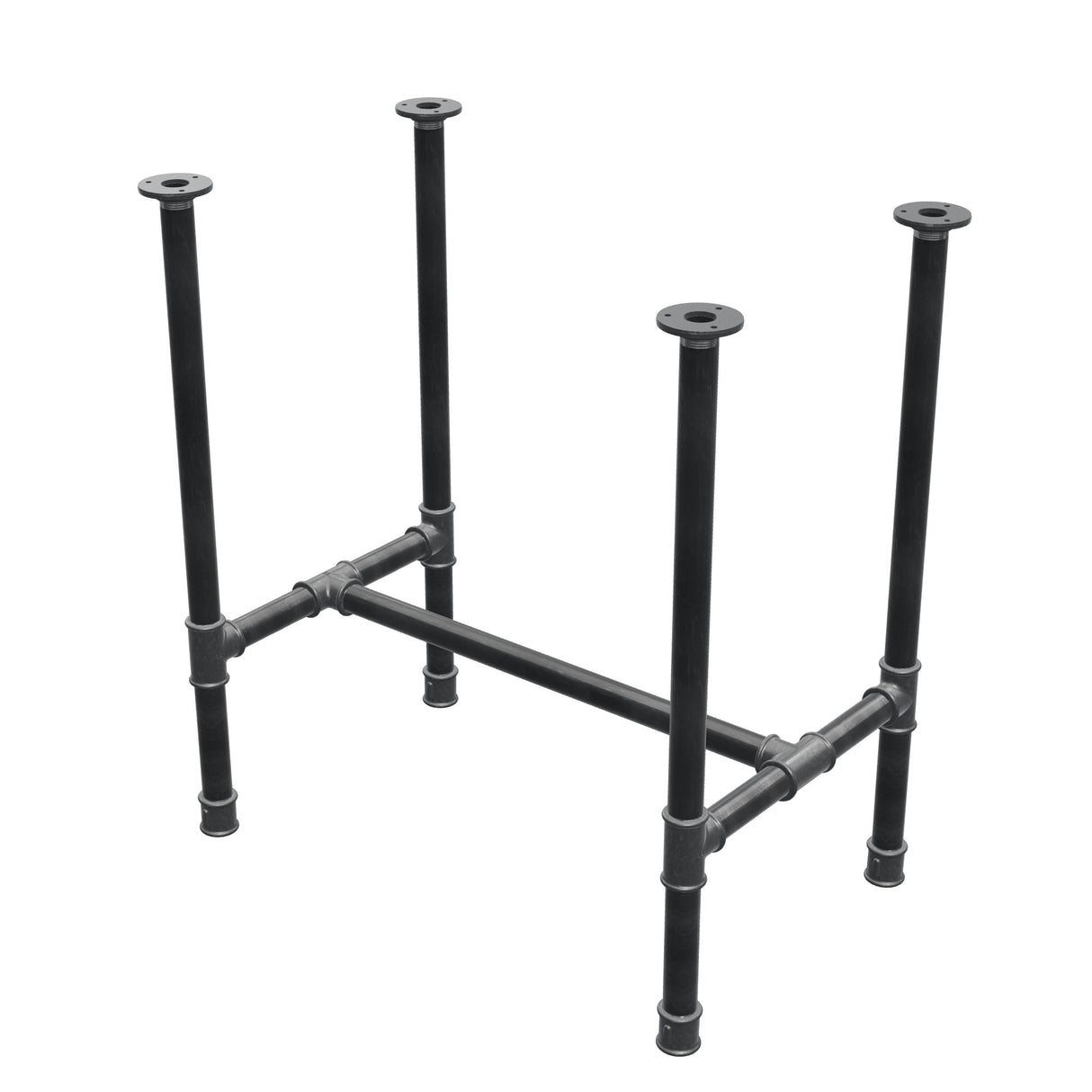 Base per tavolo da pranzo, struttura a H, ghisa e acciaio Ø 34 mm, 72 × 46 cm, altezza 75 cm